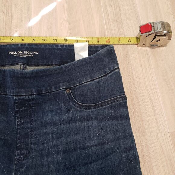 Chico's Pull-On Jegging EmblishJewelsJeans Ankle Women's Size 2R Large 12 Blue - Picture 9 of 11